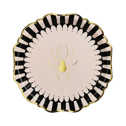 6 assiettes en carton - Araignées - 23 cm