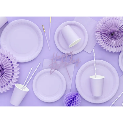 6 papieren borden - Lavendel - 23cm