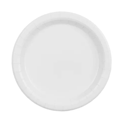6 assiettes en carton - Blanches - 23cm