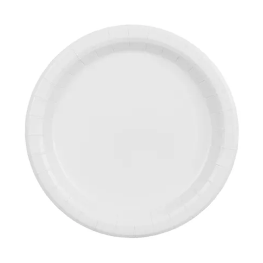 6 assiettes en carton - Blanches - 23cm