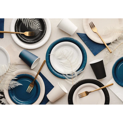 6 assiettes en carton - Noir - 23cm