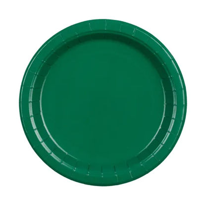 6 papieren borden - Donkergroen - 23cm