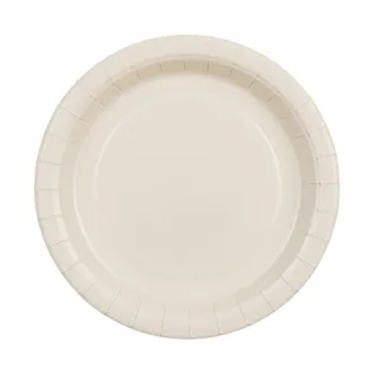 6 assiettes en carton - Beige - 23cm