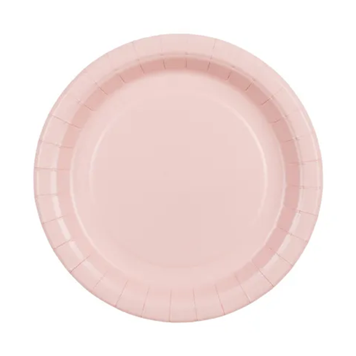 6 papieren borden - Lichtroze - 23cm