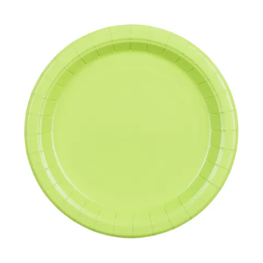 6 assiettes en carton - Vert clair - 23 cm