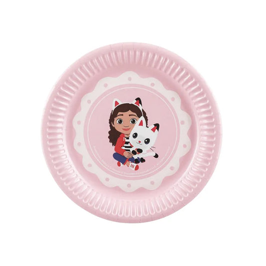6 assiettes en carton - Gabby et la maison magique - Rose
