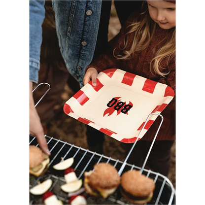 6 assiettes en carton - BBQ - 26x26 cm