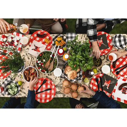 6 assiettes en carton - Carreaux - 27cm