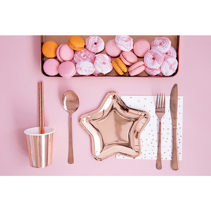 6 kartonnen bordjes Trend - Ø 18 cm - Ster - Roségoud