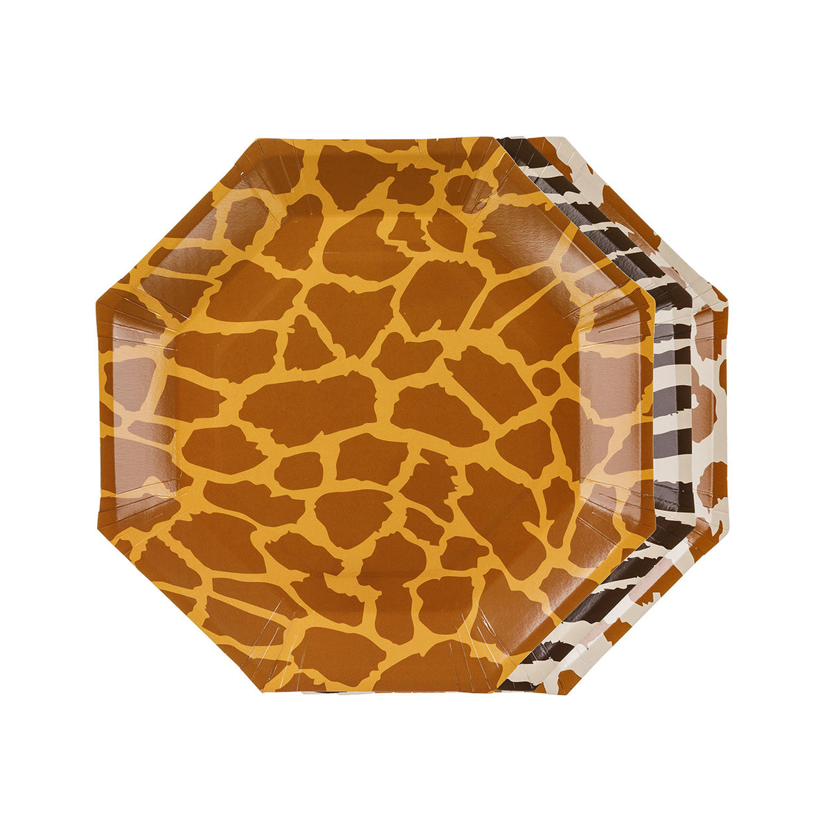 6 assiettes en carton - Safari avec motif animalier