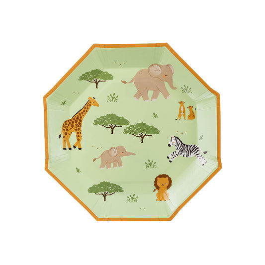 6 assiettes en carton - Safari
