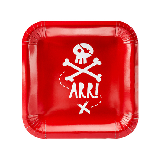 6 Papieren borden Trend - Ø 20cm - Pirates Party
