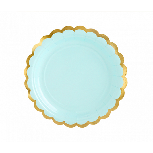 6 kartonnen borden Trend - Ø 18cm - Pastel Mint