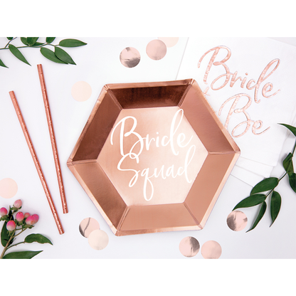 6 assiettes en carton Tendance - Ø 23 cm - Bride Squad