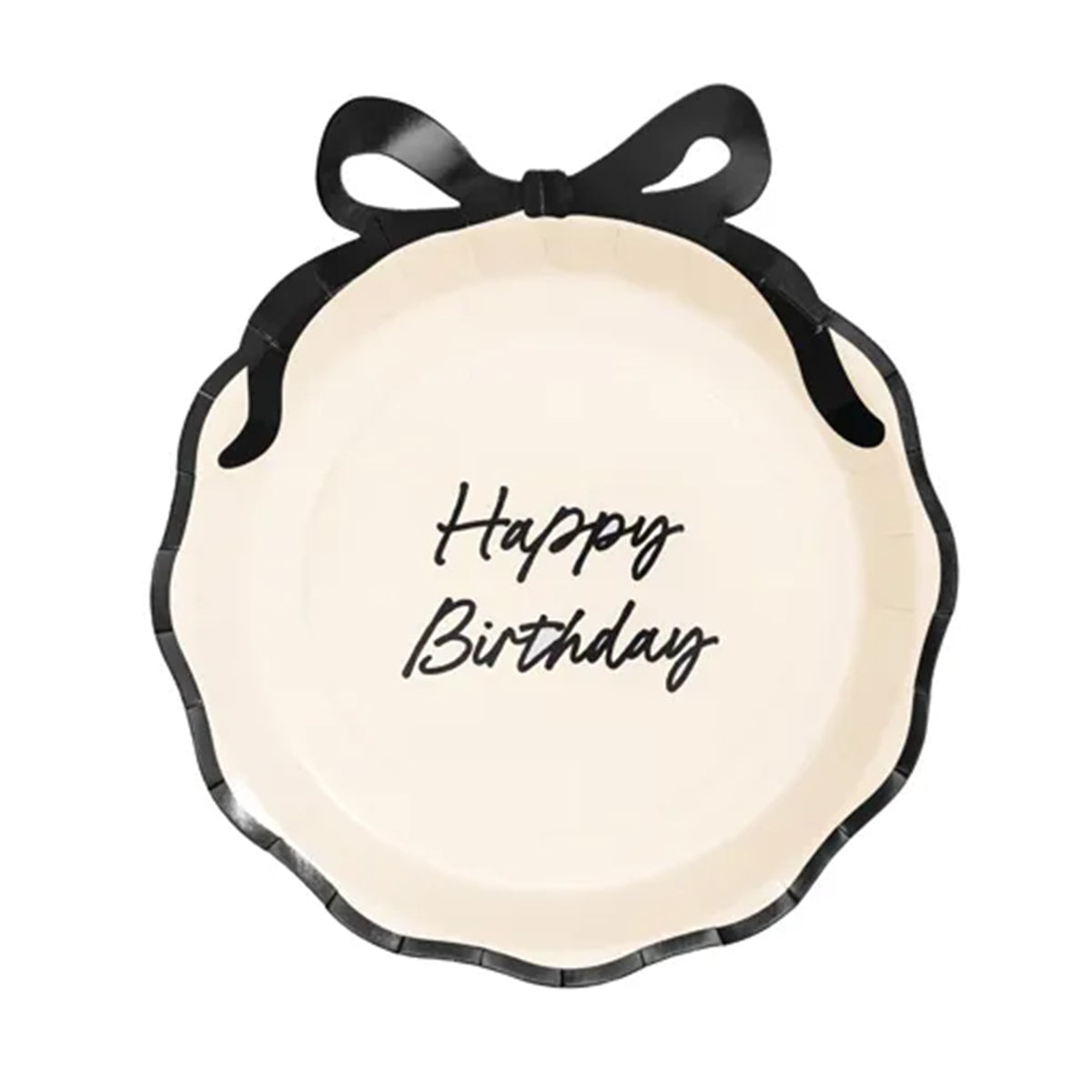 6 assiettes en carton - Ø 24cm - Happy Birthday Nœud