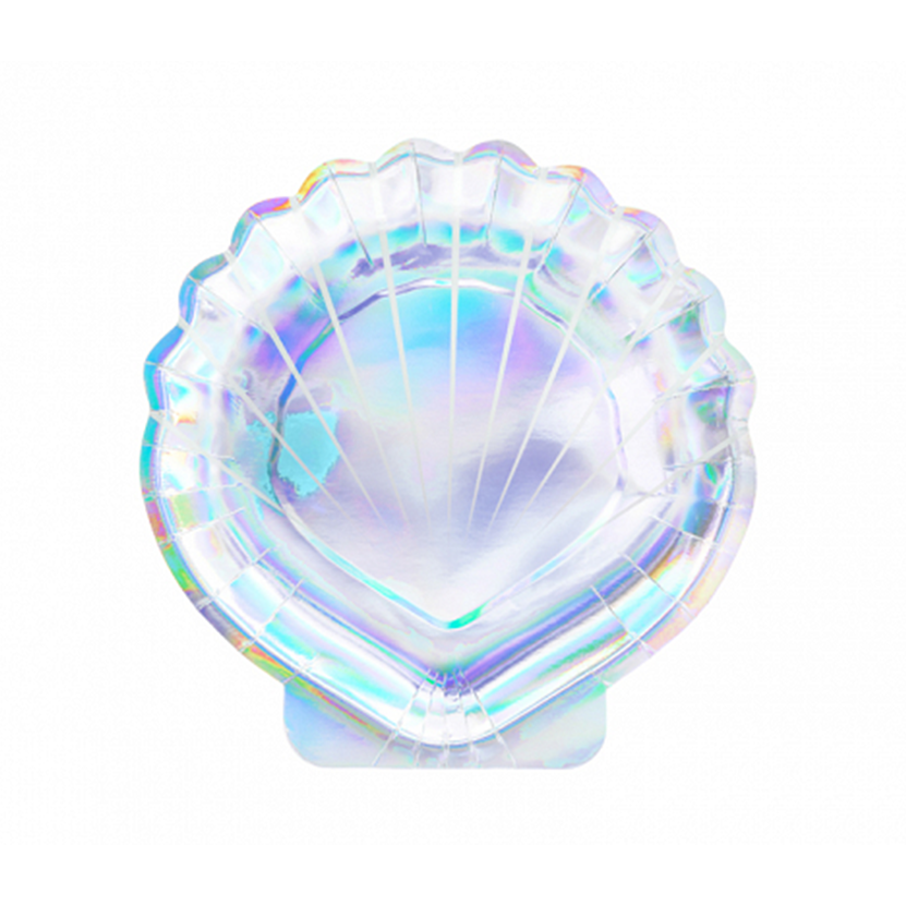 6 Kartonnen borden Trend - Ø 18cm - Mermaid Seashell