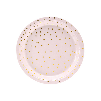 6 assiettes en carton Trend - Ø 18cm - Pois Roses