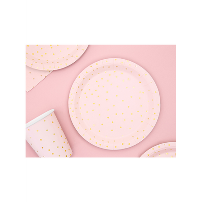 6 assiettes en carton Trend - Ø 18cm - Pois Roses