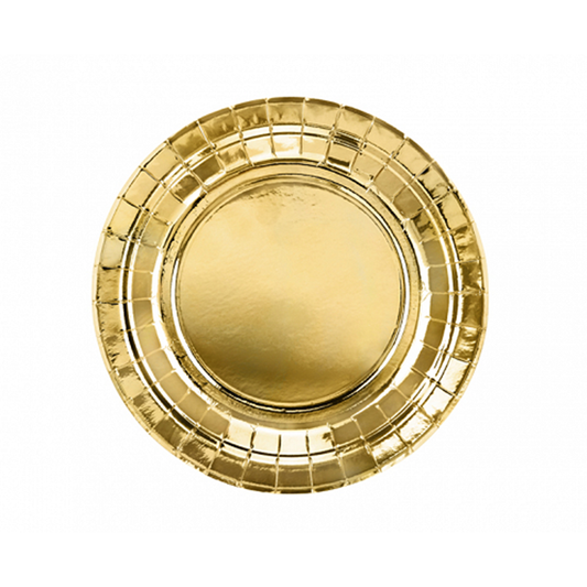 6 papieren borden Trend - Ø 18cm - Goud