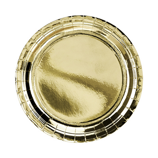 6 papieren borden Trend - Ø 23 cm - goud