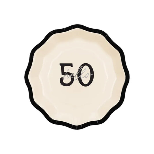 6 assiettes en carton - Ø 18 cm - Hello 50
