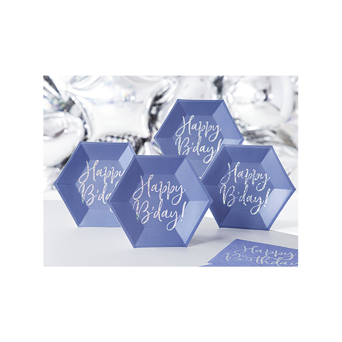 6 assiettes en carton Tendance - Ø 20cm - Joyeux Anniversaire