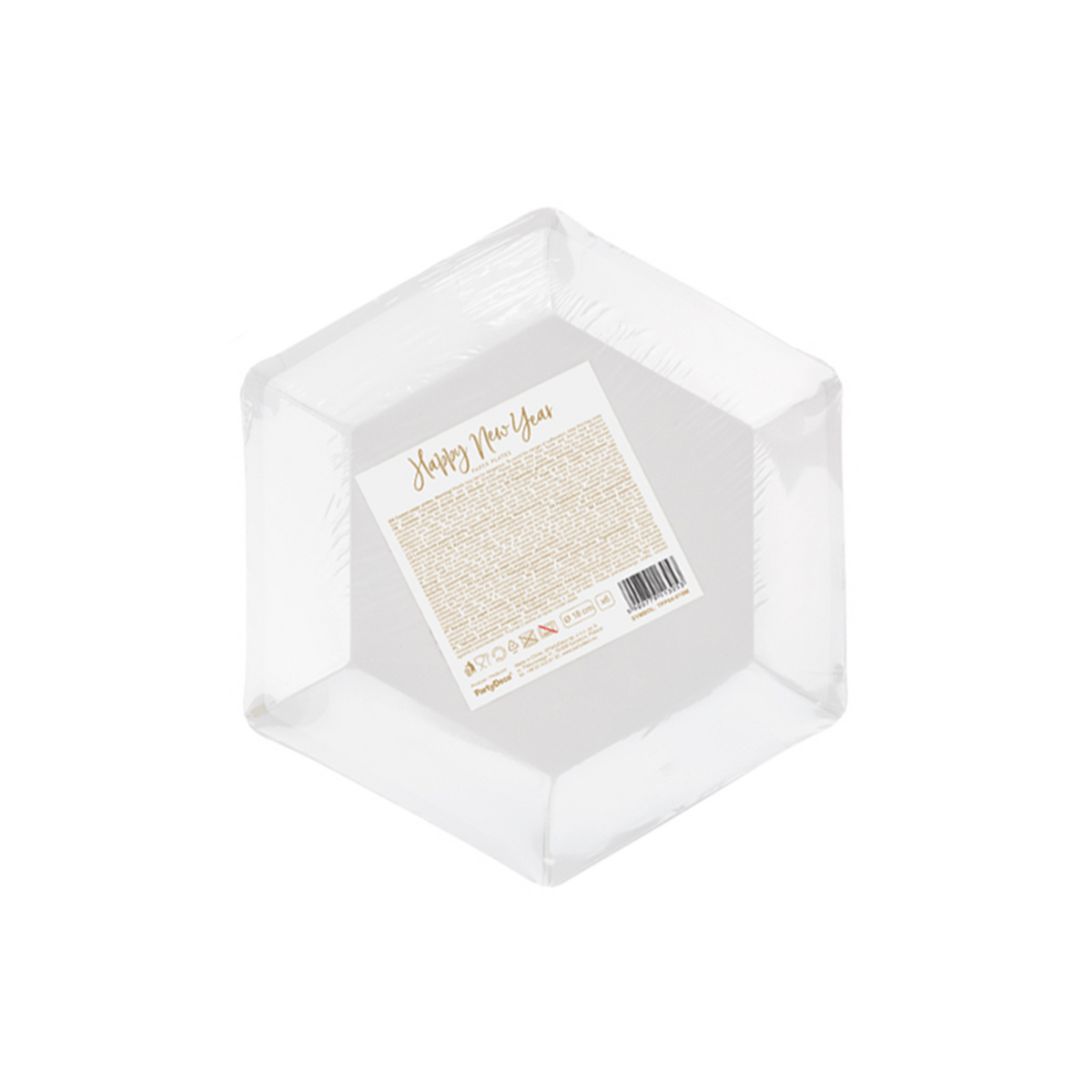 6 assiettes en carton Tendance - Ø 20cm - Happy New Year