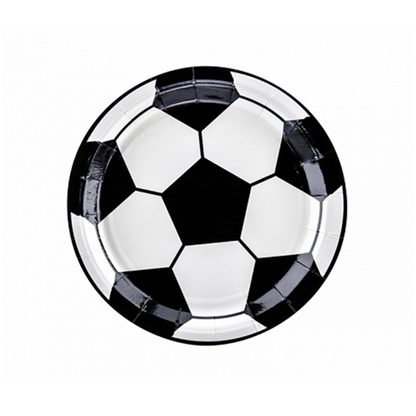 6 kartonnen bordjes Trend - Ø 18cm - Voetbal