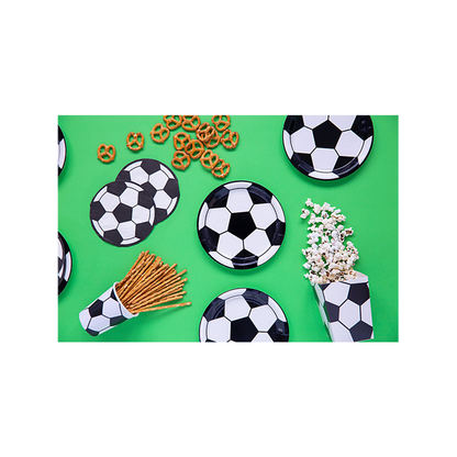 6 kartonnen bordjes Trend - Ø 18cm - Voetbal