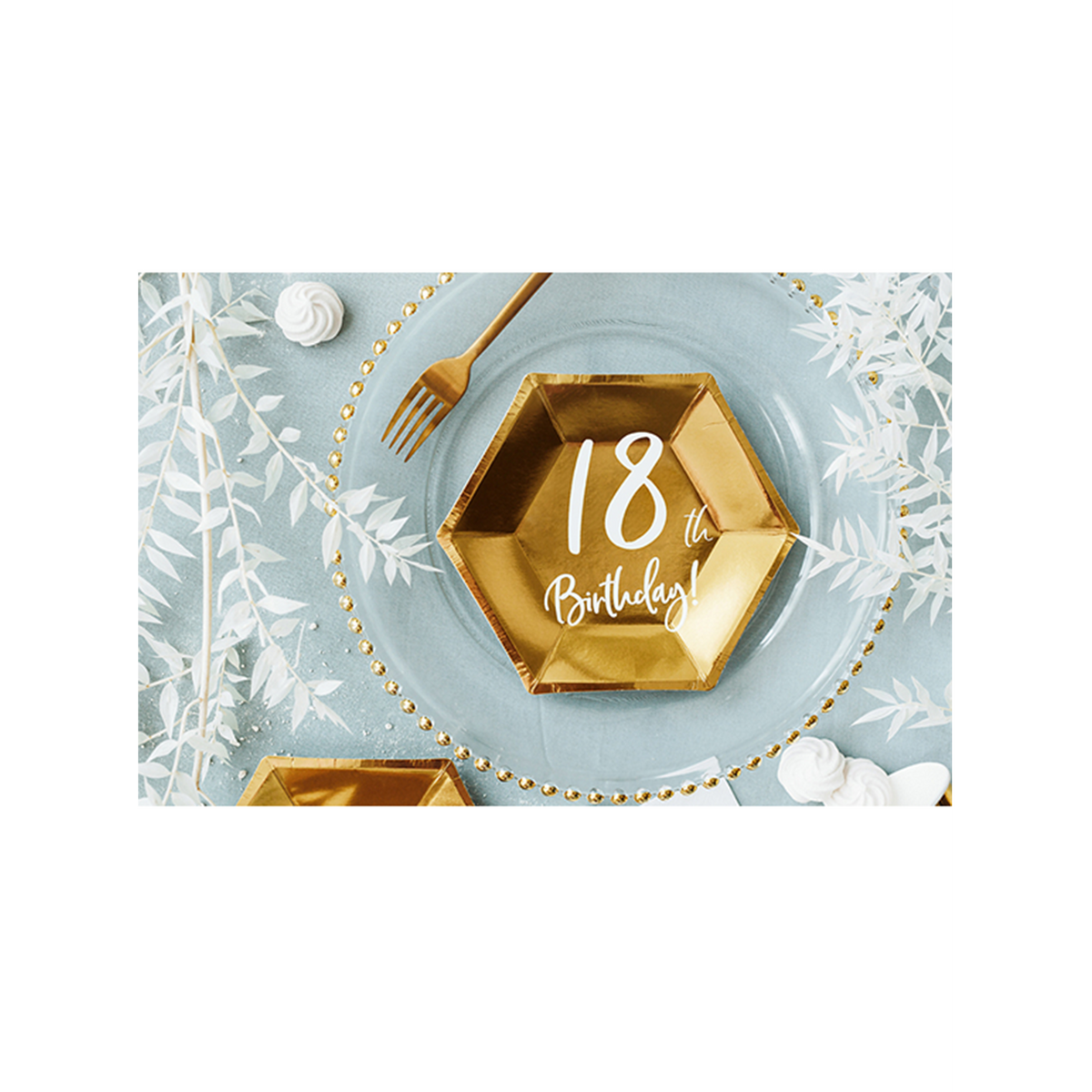6 Assiettes en Carton Tendance - Ø 20cm - 18ème Anniversaire