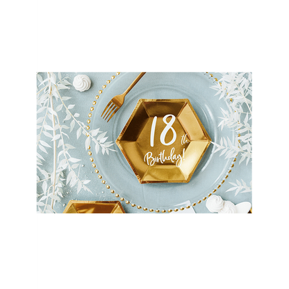 6 Assiettes en Carton Tendance - Ø 20cm - 18ème Anniversaire