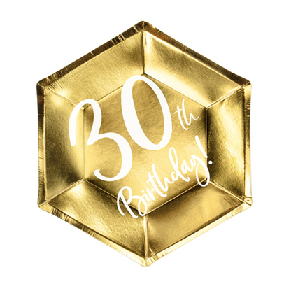 6 assiettes en carton Trend - Ø 20 cm - 30e anniversaire