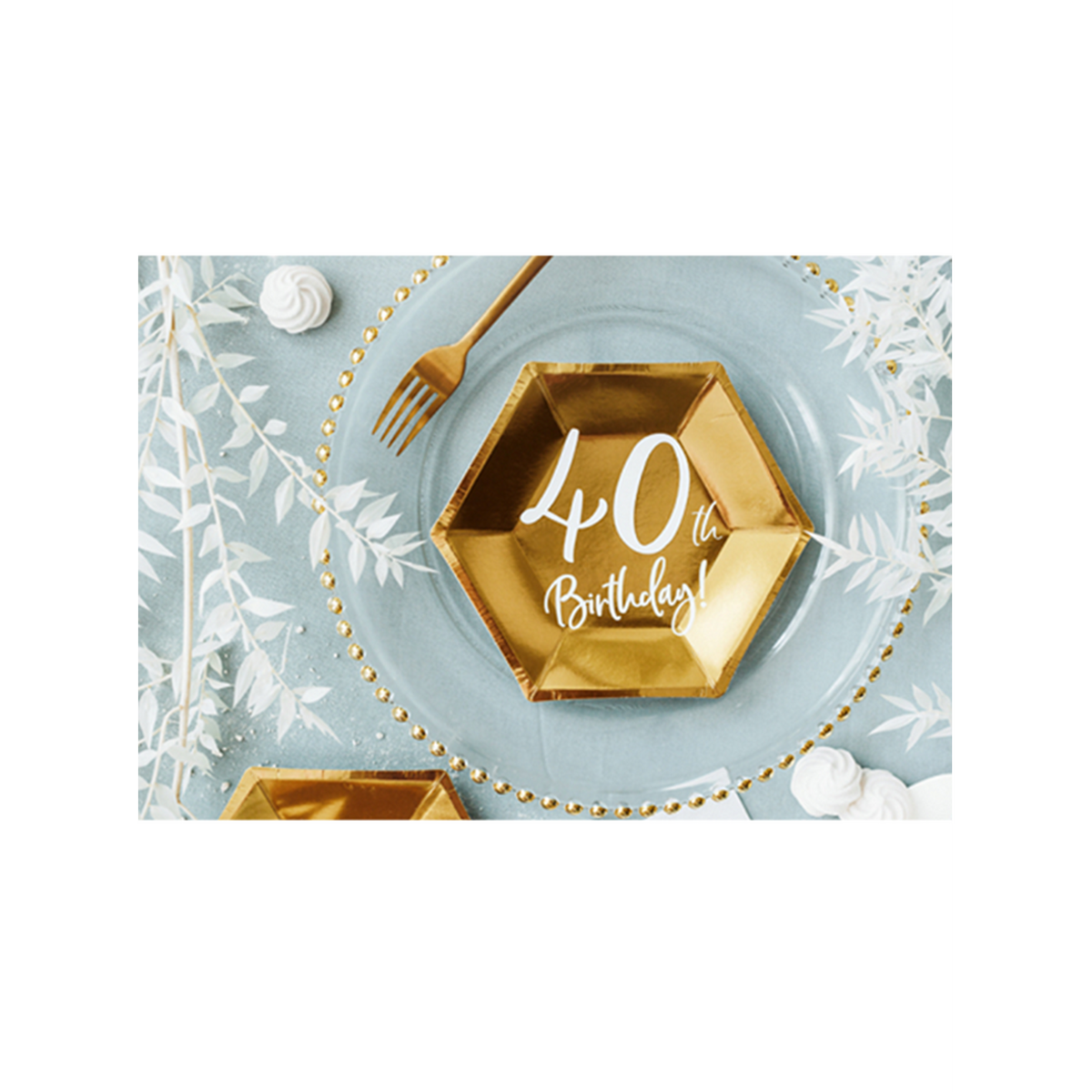 6 assiettes en carton Tendance - Ø 20cm - 40e anniversaire