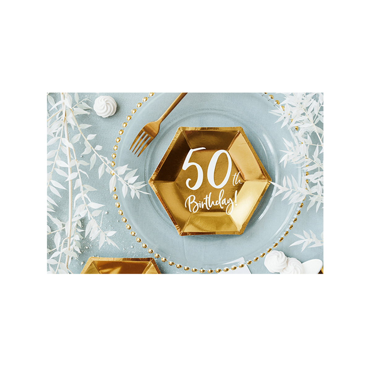6 Assiettes en carton Tendance - Ø 20cm - 50e Anniversaire
