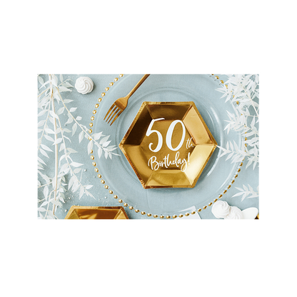 6 Assiettes en carton Tendance - Ø 20cm - 50e Anniversaire