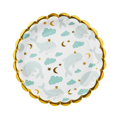 6 assiettes en carton Tendance - Ø 18cm - Baleine