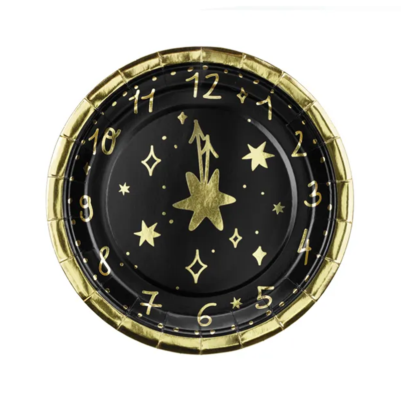 6 assiettes en carton Tendance - Ø 18cm - HNY Clock