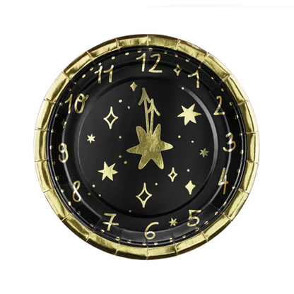 6 assiettes en carton Tendance - Ø 18cm - HNY Clock