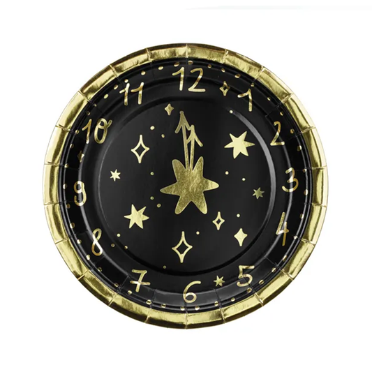 6 assiettes en carton Tendance - Ø 18cm - HNY Clock