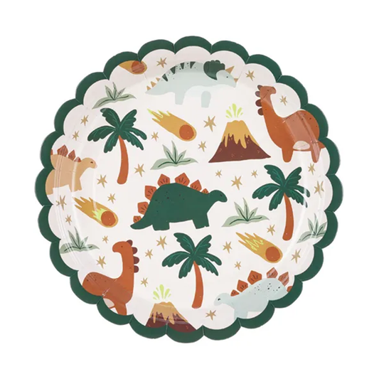 6 assiettes en carton Trend - Ø 18cm - Dinosaures