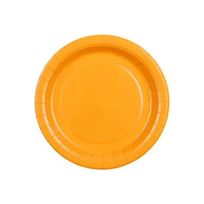 6 assiettes en carton - Orange clair - 18 cm