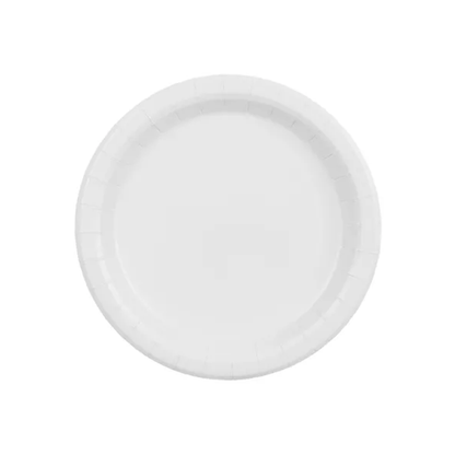 6 assiettes en carton - Blanches - 18cm