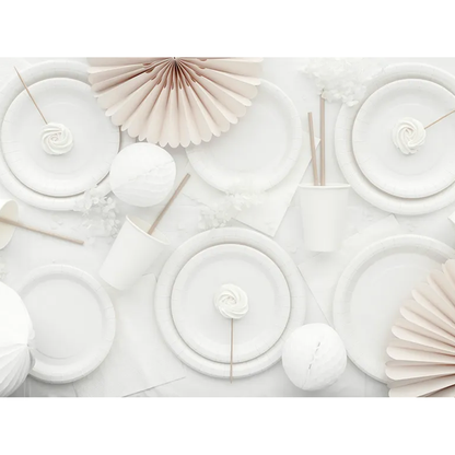 6 assiettes en carton - Blanches - 18cm
