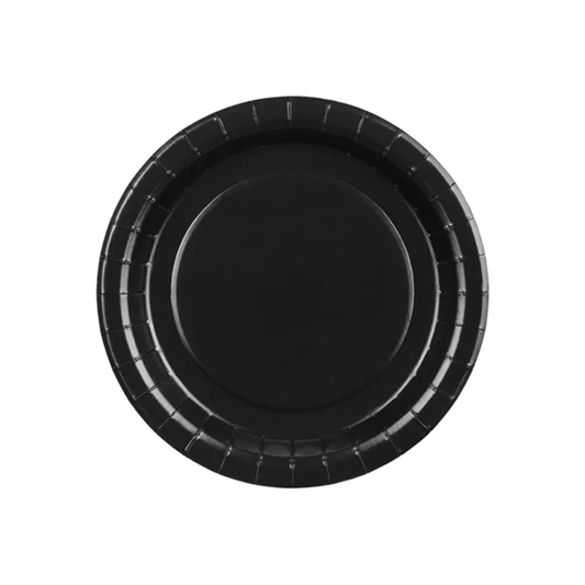 6 papieren borden - zwart - 18 cm