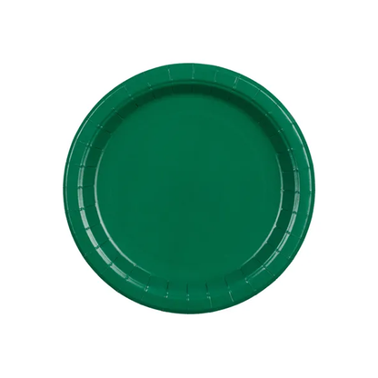 6 assiettes en carton - Vert foncé - 18cm