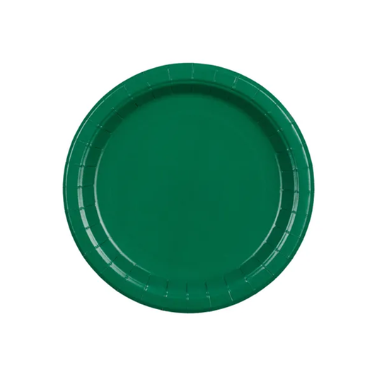 6 Papieren borden - Donkergroen - 18cm
