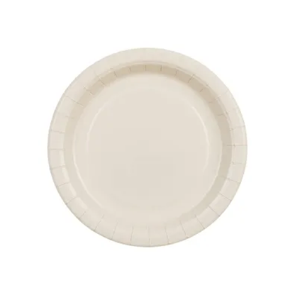6 assiettes en carton - Beige - 18cm