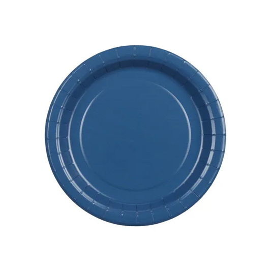 6 Kartonnen bordjes - Donkerblauw - 18cm
