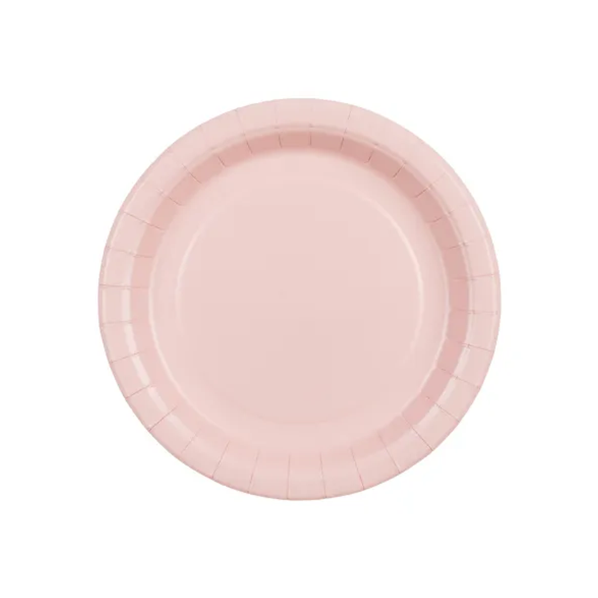 6 papieren borden - Lichtroze - 18 cm