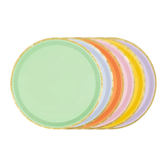 6 Assiettes en carton Trend - Ø 21cm - Pastel Mix